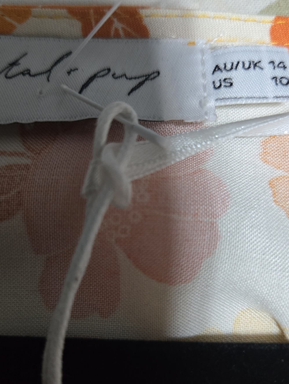 Petal & Pup Size 10 Sunny Orange Floral Dress, Tie Waist & Tiered Bottom. NWT - Picture 2 of 12